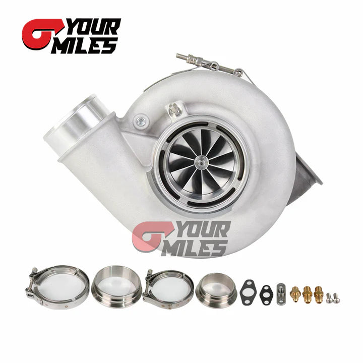 G42-1200 COMPACT DUAL BALL BEARING SYSTEM TURBOCHARGER POINT MILLED WHEEL T4 1.15/1.25 0.85/1.01/1.15/1.28 DUAL V-BAND HOUSING