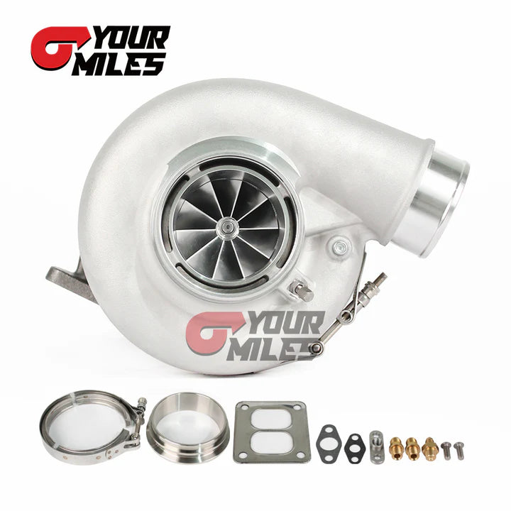 G42-1200 COMPACT DUAL BALL BEARING SYSTEM TURBOCHARGER POINT MILLED WHEEL T4 1.15/1.25 0.85/1.01/1.15/1.28 DUAL V-BAND HOUSING