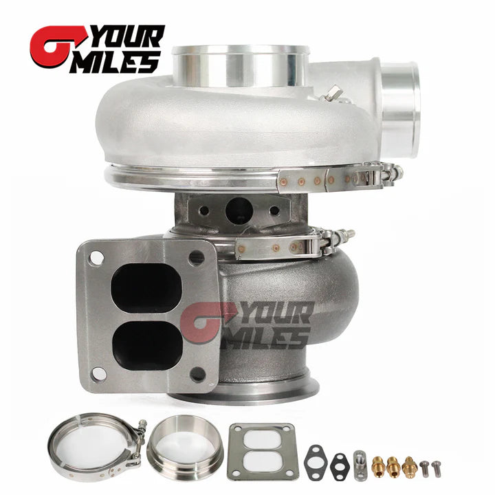 G42-1200 COMPACT DUAL BALL BEARING SYSTEM TURBOCHARGER POINT MILLED WHEEL T4 1.15/1.25 0.85/1.01/1.15/1.28 DUAL V-BAND HOUSING