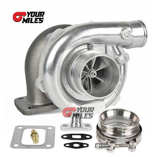 T67 BILLET WHEEL DUAL BALL BEARING TURBO T4 0.68/0.81/0.96 QTRIM TURBINE+FLANGE CLAMP