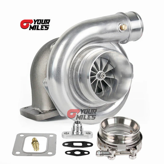 T72 BILLET WHEEL DUAL BALL BEARING TURBO T4 0.68/0.81/0.96 QTRIM TURBINE+FLANGE CLAMP