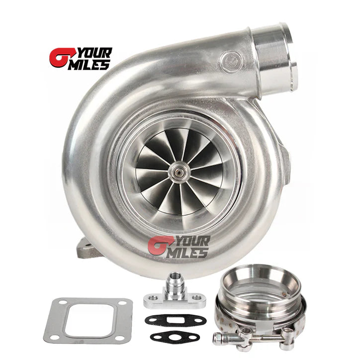 T76 BILLET COMPRESSOR WHEEL TURBOCHARGER T4 0.68/0.81/0.96 PTRIM TURBINE+FLANGE CLAMP